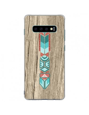 Coque Samsung S10 Plus Totem Tribal Azteque Bois Wood - Jonathan Perez