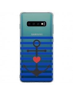 Coque Samsung S10 Plus Mariniere Ancre Marin Coeur...