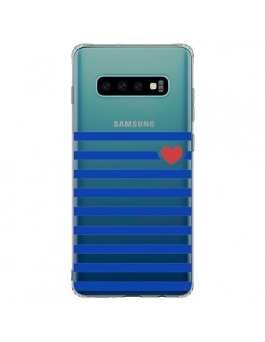 Coque Samsung S10 Plus Mariniere Coeur Love Transparente - Jonathan Perez