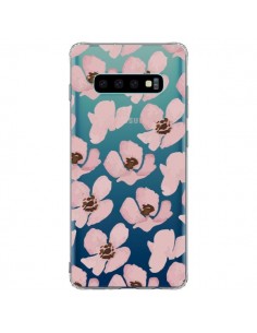 Coque Samsung S10 Plus Fleurs Roses Flower Transparente -...