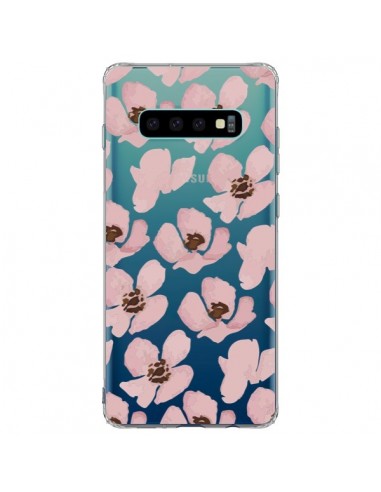 Coque Samsung S10 Plus Fleurs Roses Flower Transparente - Dricia Do