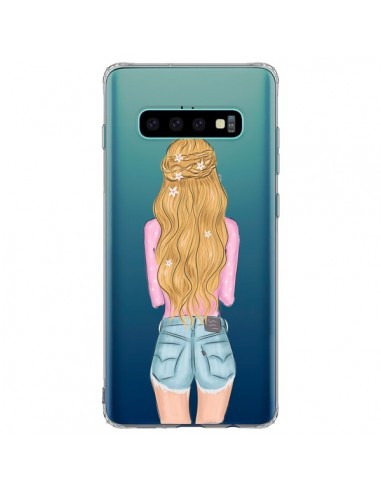 Coque Samsung S10 Plus Blonde Don't Care Transparente - kateillustrate