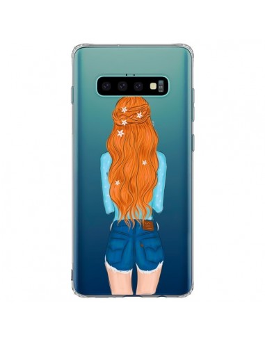 Coque Samsung S10 Plus Red Hair Don't Care Rousse Transparente - kateillustrate