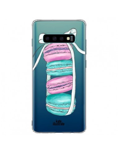 Coque Samsung S10 Plus Macarons Pink Mint Rose Transparente - kateillustrate