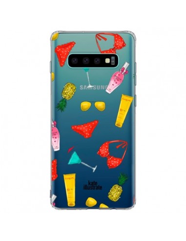 Coque Samsung S10 Plus Summer Essentials Ete Essentiel Transparente - kateillustrate