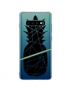 Coque Samsung S10 Plus Ananas Noir Transparente -...