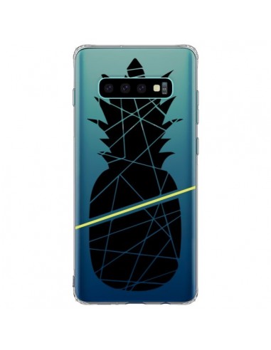 Coque Samsung S10 Plus Ananas Noir Transparente - Koura-Rosy Kane