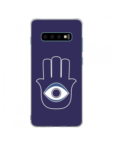 Coque Samsung S10 Plus Main de Fatma Oeil Bleu - Laetitia