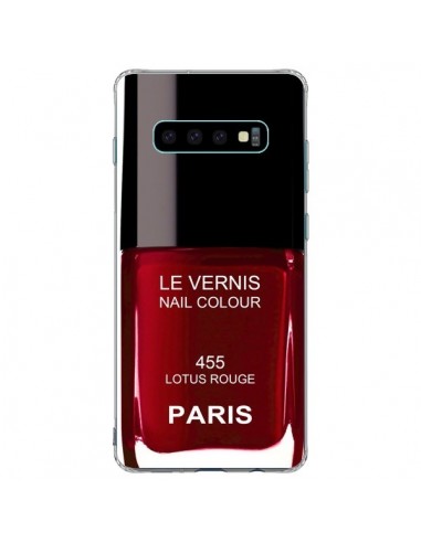 Coque Samsung S10 Plus Vernis Paris Lotus Rouge - Laetitia