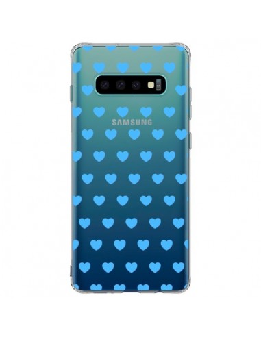 Coque Samsung S10 Plus Coeur Heart Love Amour Bleu Transparente - Laetitia