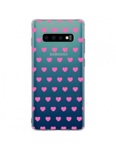 Coque Samsung S10 Plus Coeur Heart Love Amour Rose Transparente - Laetitia
