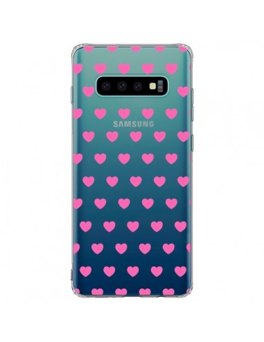 Coque Samsung S10 Plus Coeur Heart Love Amour Rose Transparente - Laetitia