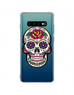 Coque Samsung S10 Plus Tête de Mort Mexicaine Fleurs...