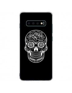 Coque Samsung S10 Plus Tête de Mort Mexicaine Blanche -...