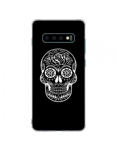 Coque Samsung S10 Plus Tête de Mort Mexicaine Blanche - Laetitia