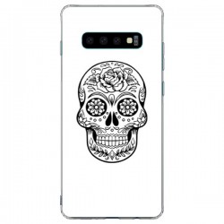 Coque Samsung S10 Plus Tête de Mort Mexicaine Noir -...