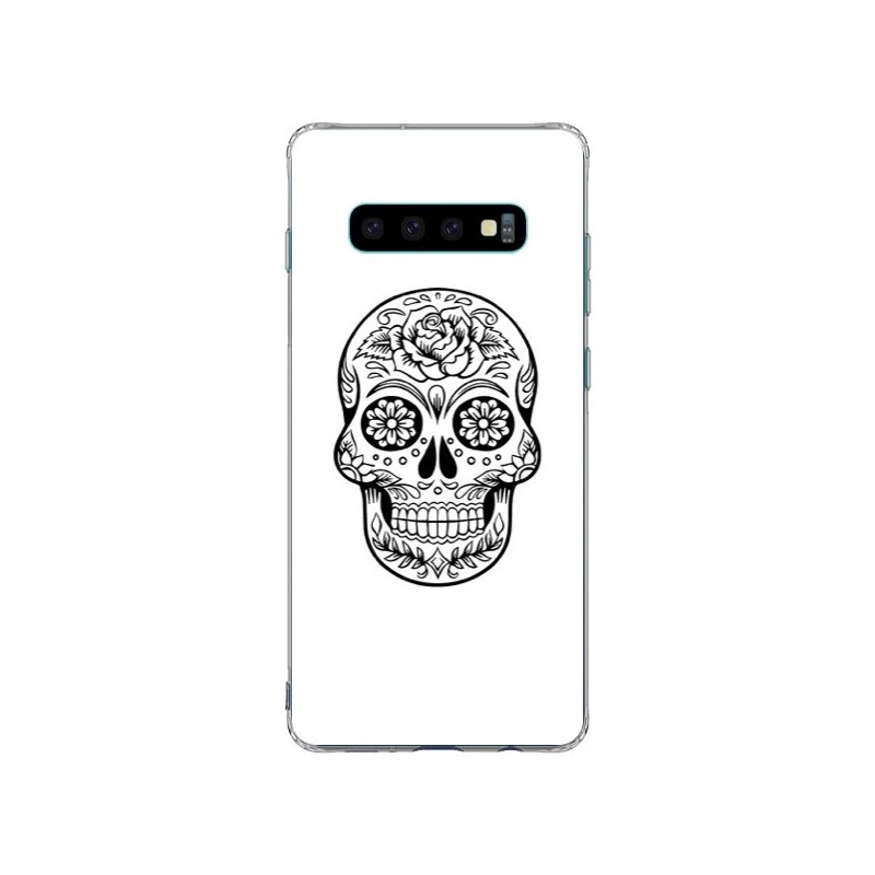 Coque Samsung S10 Plus Tête de Mort Mexicaine Noir - Laetitia