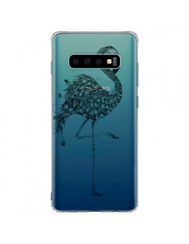 Coque Samsung S10 Plus Flamant Rose Poétique Transparente - LouJah