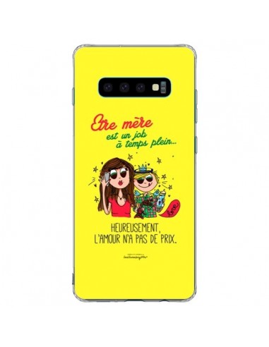 Coque Samsung S10 Plus Etre mère est un job à plein temps Fête des Mères - Leellouebrigitte