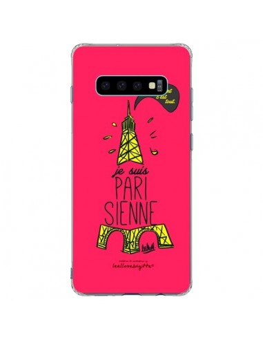 Coque Samsung S10 Plus Je suis Parisienne La Tour Eiffel Rose - Leellouebrigitte