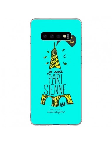 Coque Samsung S10 Plus Je suis Parisienne La Tour Eiffel Bleu - Leellouebrigitte