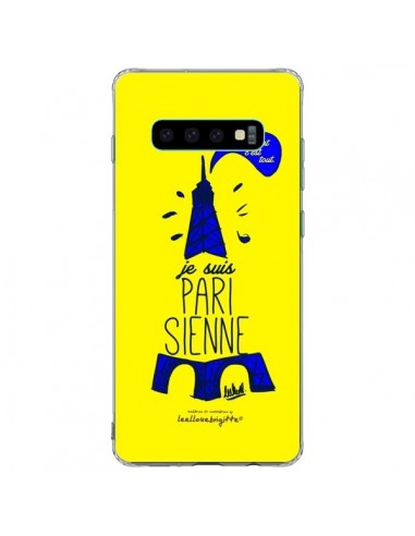 Coque Samsung S10 Plus Je suis Parisienne La Tour Eiffel Jaune - Leellouebrigitte