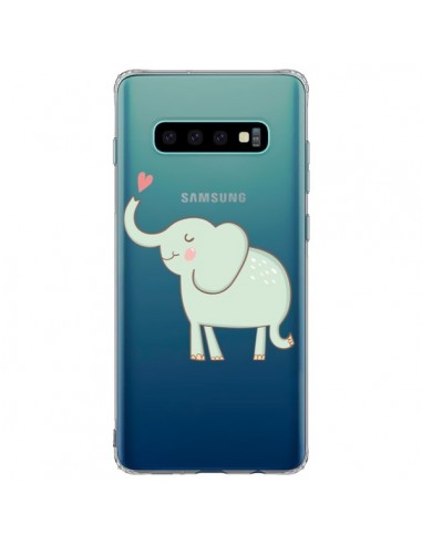 Coque Samsung S10 Plus Elephant Elefant Animal Coeur Love  Transparente - Petit Griffin