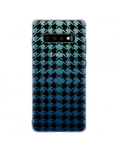 Coque Samsung S10 Plus Vichy Carre Noir Transparente - Petit Griffin
