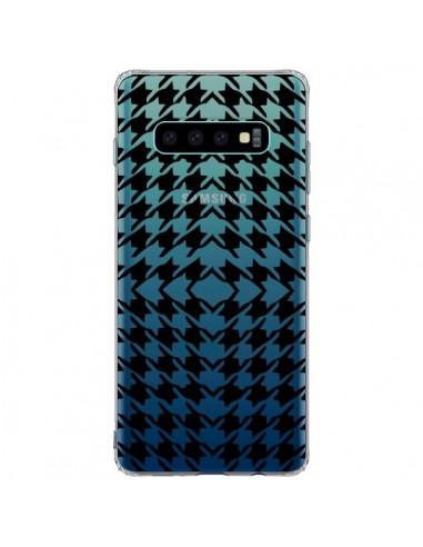 Coque Samsung S10 Plus Vichy Carre Noir Transparente - Petit Griffin