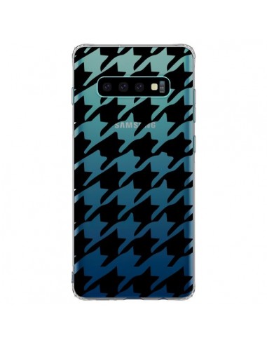 Coque Samsung S10 Plus Vichy Gros Carre noir Transparente - Petit Griffin