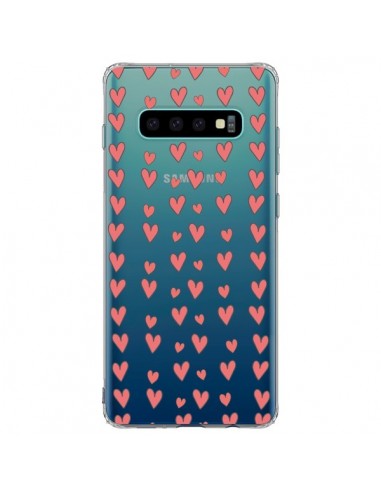 Coque Samsung S10 Plus Coeurs Heart Love Amour Rouge Transparente - Petit Griffin