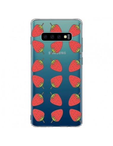 Coque Samsung S10 Plus Fraise Fruit Strawberry Transparente - Petit Griffin