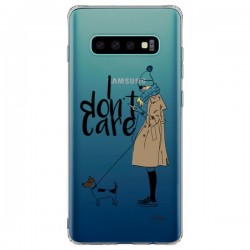 Coque Samsung S10 Plus I don't care Fille Chien...