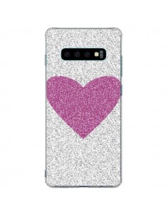 Coque Samsung S10 Plus Coeur Rose Argent Love - Mary Nesrala