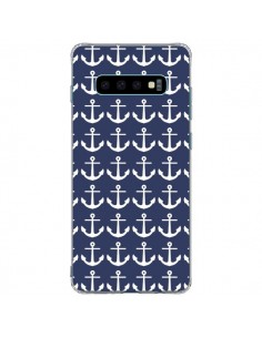 Coque Samsung S10 Plus Ancre Marin Bleu Anchors Navy -...