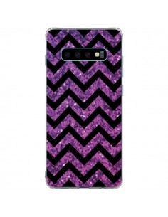 Coque Samsung S10 Plus Chevron Purple Sparkle Triangle...