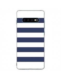 Coque Samsung S10 Plus Bandes Marinières Bleu Blanc...