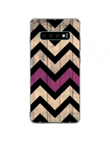 Coque Samsung S10 Plus Chevron Vintage Bois Wood - Mary Nesrala