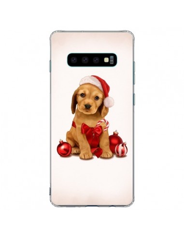 Coque Samsung S10 Plus Chien Dog Pere Noel Christmas Boules Sapin - Maryline Cazenave