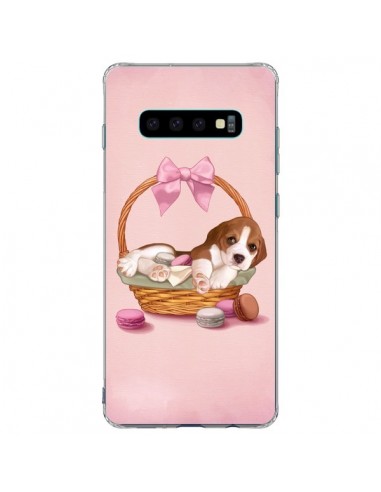 Coque Samsung S10 Plus Chien Dog Panier Noeud Papillon Macarons - Maryline Cazenave