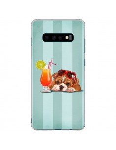 Coque Samsung S10 Plus Chien Dog Cocktail Lunettes Coeur...