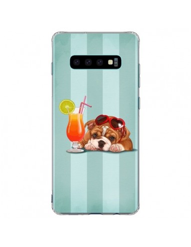 Coque Samsung S10 Plus Chien Dog Cocktail Lunettes Coeur - Maryline Cazenave