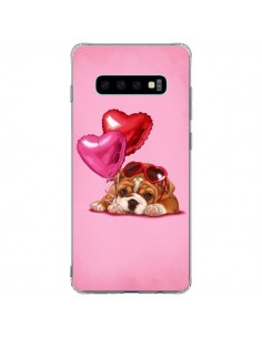 Coque Samsung S10 Plus Chien Dog Lunettes Coeur Ballon -...