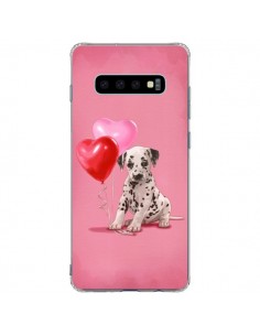 Coque Samsung S10 Plus Chien Dog Dalmatien Ballon Coeur -...