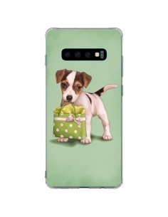 Coque Samsung S10 Plus Chien Dog Shopping Sac Pois Vert -...