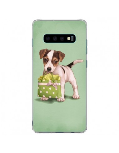 Coque Samsung S10 Plus Chien Dog Shopping Sac Pois Vert - Maryline Cazenave