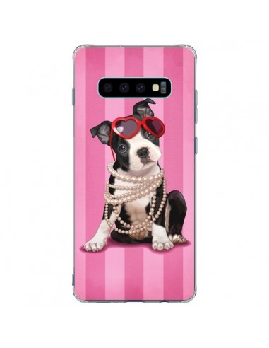 Coque Samsung S10 Plus Chien Dog Fashion Collier Perles Lunettes Coeur - Maryline Cazenave