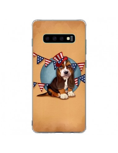 Coque Samsung S10 Plus Chien Dog USA Americain - Maryline Cazenave
