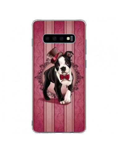 Coque Samsung S10 Plus Chien Dog Gentleman Noeud Papillon Chapeau - Maryline Cazenave