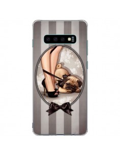 Coque Samsung S10 Plus Lady Noir Noeud Papillon Chien Dog...